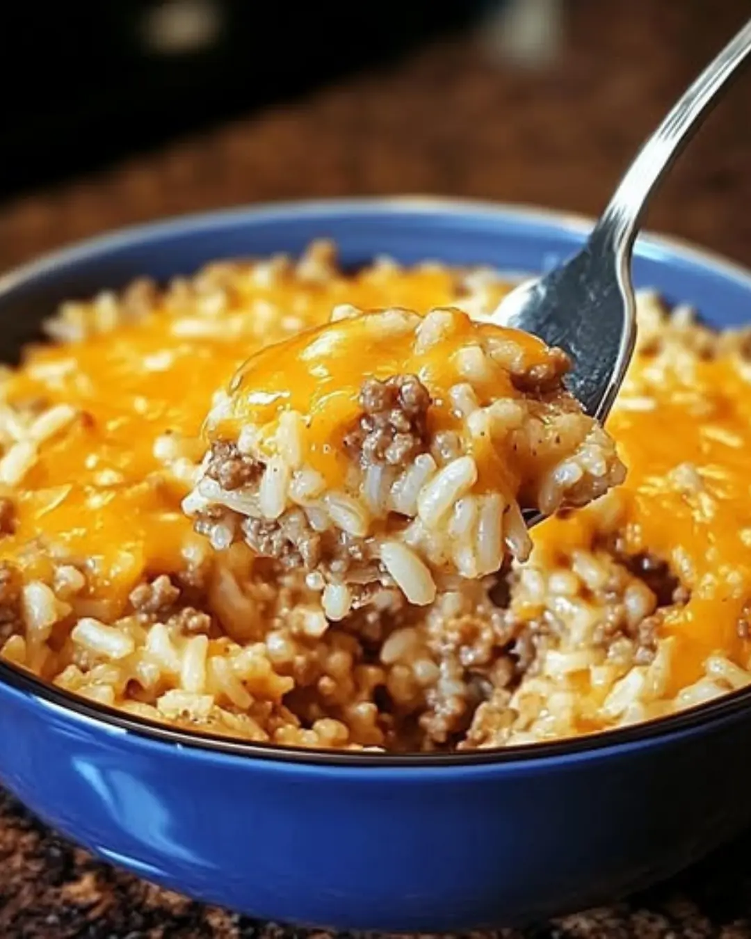 Cheesy Ground Beef and Rice Casserole