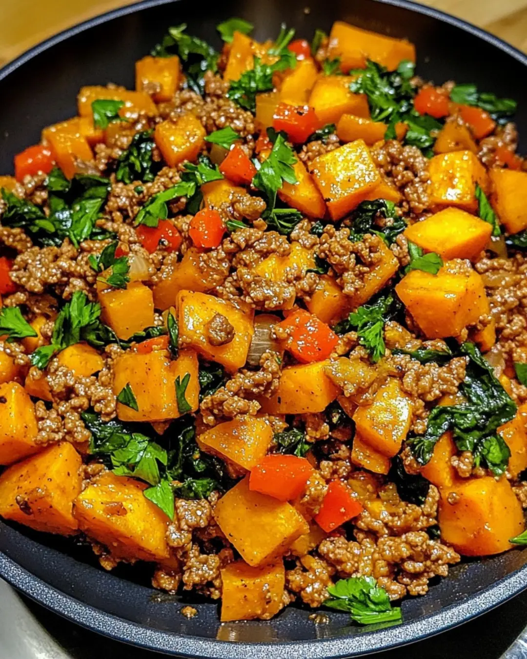 Ground Turkey and Sweet Potato Skillet Delight