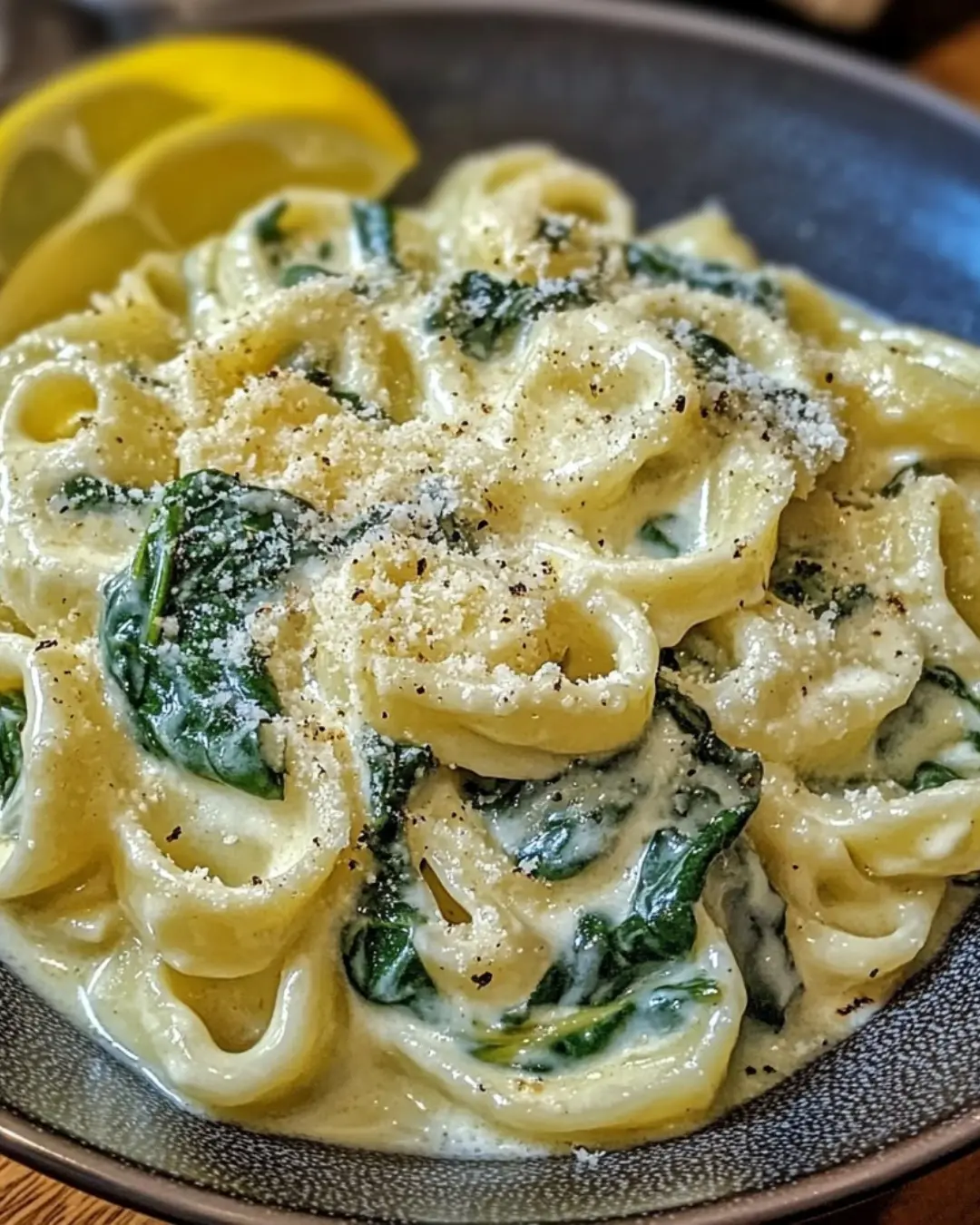 Lemon Ricotta Pasta with Spinach