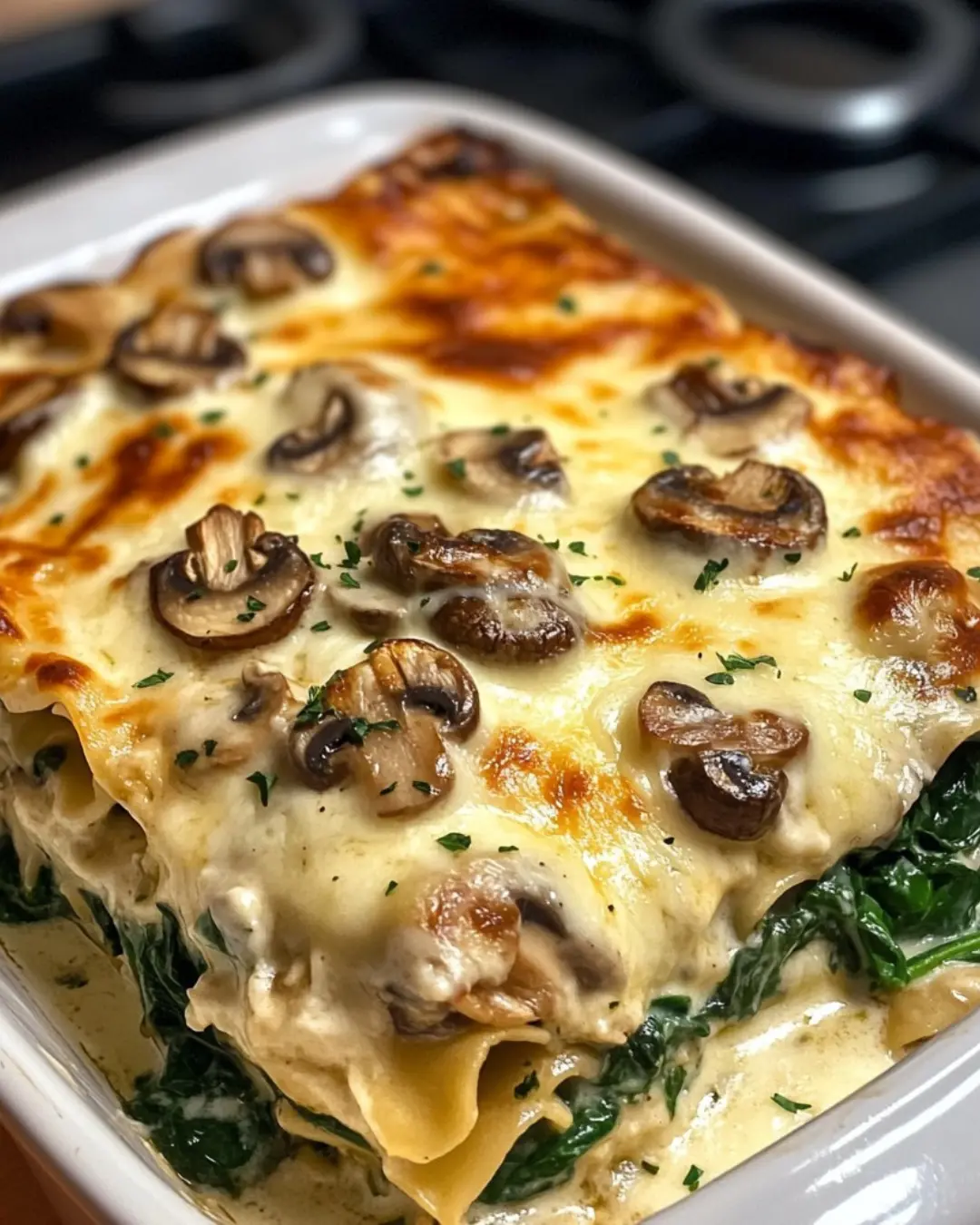 Spinach and Mushroom White Lasagna